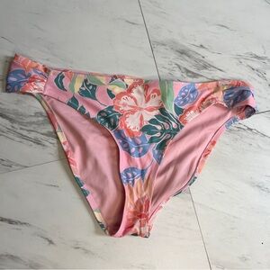 NEW BUNDLE Jessica Simpson Floral Bikini Bottom and Sheer Skirt Cover Up SZ L